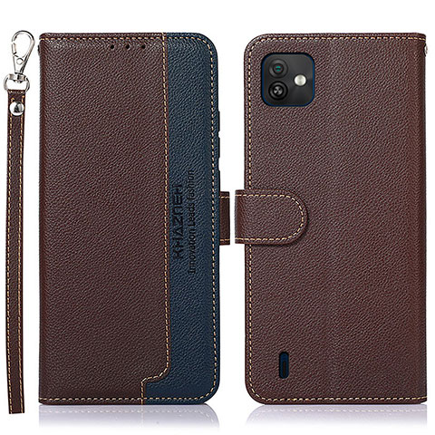 Funda de Cuero Cartera con Soporte Carcasa A09D para Wiko Y82 Marron