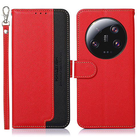 Funda de Cuero Cartera con Soporte Carcasa A09D para Xiaomi Mi 13 Ultra 5G Rojo