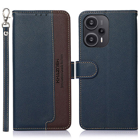 Funda de Cuero Cartera con Soporte Carcasa A09D para Xiaomi Poco F5 5G Azul