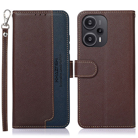 Funda de Cuero Cartera con Soporte Carcasa A09D para Xiaomi Poco F5 5G Marron