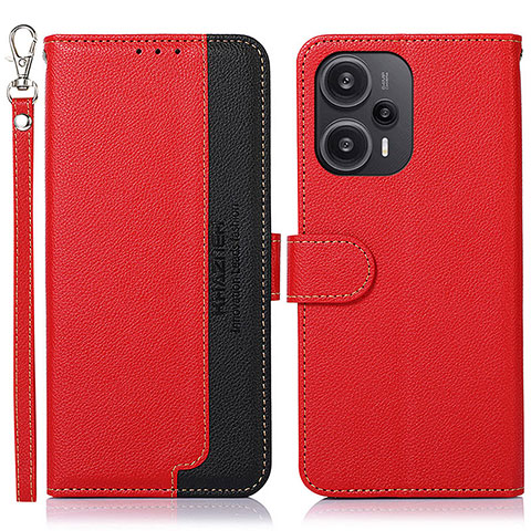 Funda de Cuero Cartera con Soporte Carcasa A09D para Xiaomi Poco F5 5G Rojo