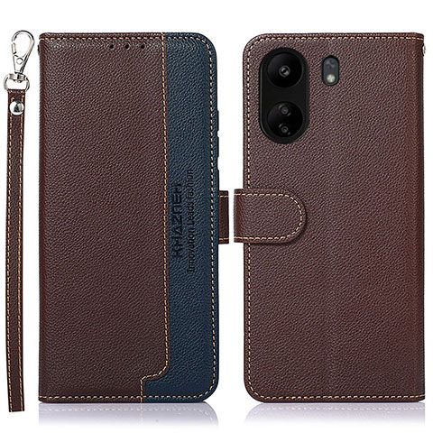 Funda de Cuero Cartera con Soporte Carcasa A09D para Xiaomi Redmi 13C Marron