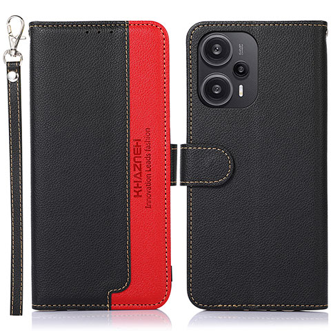 Funda de Cuero Cartera con Soporte Carcasa A09D para Xiaomi Redmi Note 12 Turbo 5G Negro