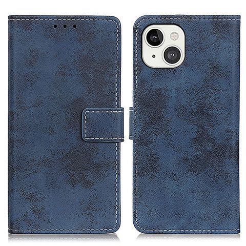 Funda de Cuero Cartera con Soporte Carcasa A10 para Apple iPhone 13 Azul