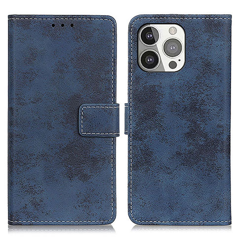 Funda de Cuero Cartera con Soporte Carcasa A10 para Apple iPhone 13 Pro Max Azul