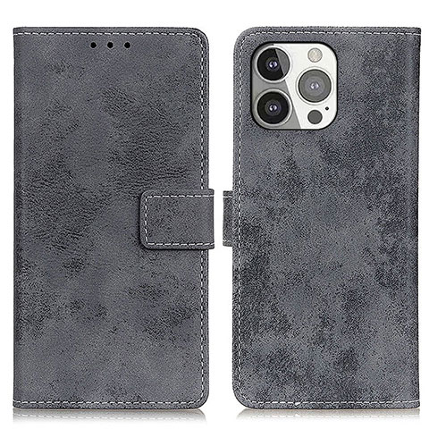 Funda de Cuero Cartera con Soporte Carcasa A10 para Apple iPhone 13 Pro Max Gris