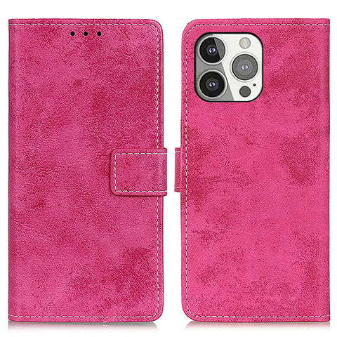 Funda de Cuero Cartera con Soporte Carcasa A10 para Apple iPhone 15 Pro Rosa Roja