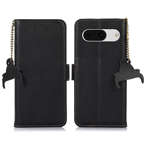 Funda de Cuero Cartera con Soporte Carcasa A10D para Google Pixel 8a 5G Negro