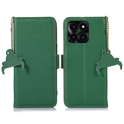 Funda de Cuero Cartera con Soporte Carcasa A10D para Huawei Honor X8b Verde