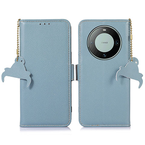 Funda de Cuero Cartera con Soporte Carcasa A10D para Huawei Mate 60 Azul Claro