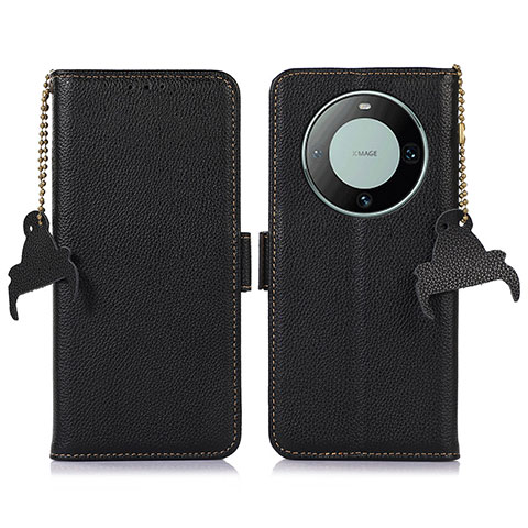 Funda de Cuero Cartera con Soporte Carcasa A10D para Huawei Mate 60 Negro