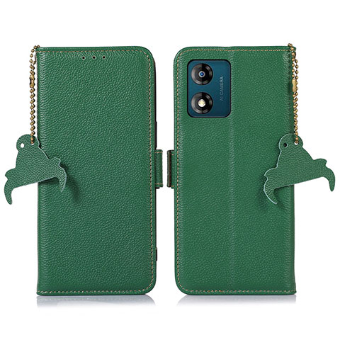 Funda de Cuero Cartera con Soporte Carcasa A10D para Motorola Moto E13 Verde