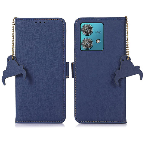 Funda de Cuero Cartera con Soporte Carcasa A10D para Motorola Moto Edge 40 Neo 5G Azul