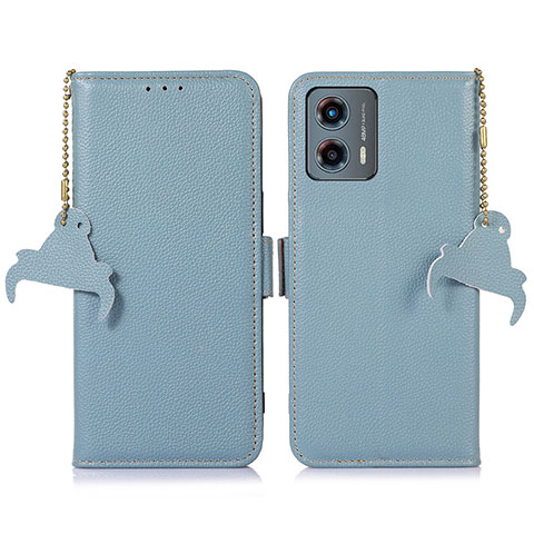 Funda de Cuero Cartera con Soporte Carcasa A10D para Motorola Moto G 5G (2023) Azul Claro