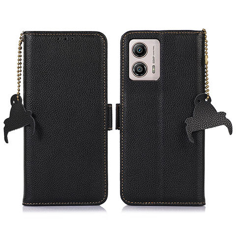 Funda de Cuero Cartera con Soporte Carcasa A10D para Motorola Moto G53 5G Negro