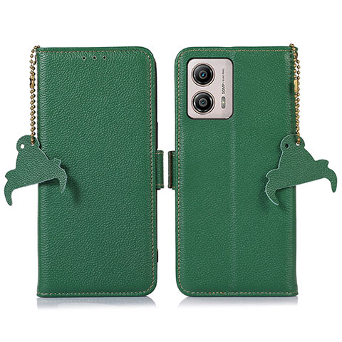 Funda de Cuero Cartera con Soporte Carcasa A10D para Motorola Moto G53 5G Verde