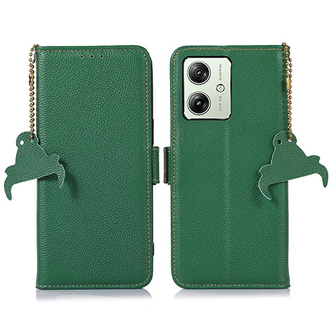 Funda de Cuero Cartera con Soporte Carcasa A10D para Motorola Moto G54 5G Verde