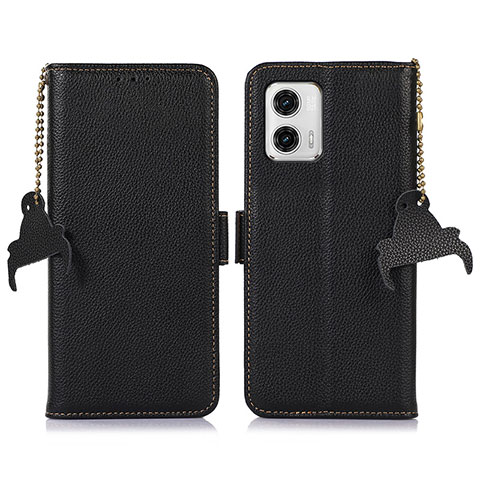 Funda de Cuero Cartera con Soporte Carcasa A10D para Motorola Moto G73 5G Negro