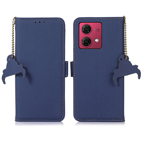 Funda de Cuero Cartera con Soporte Carcasa A10D para Motorola Moto G84 5G Azul