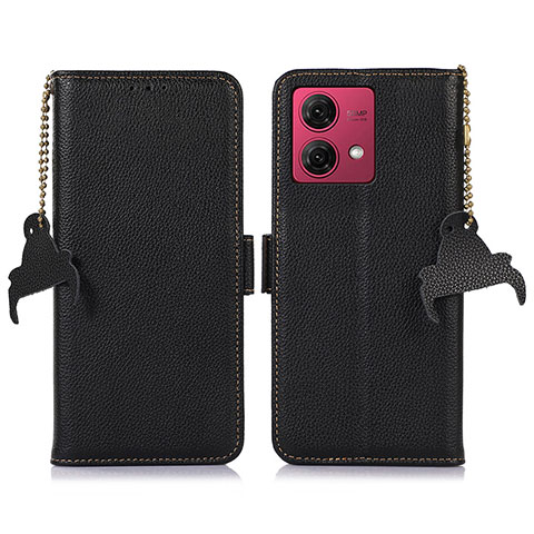 Funda de Cuero Cartera con Soporte Carcasa A10D para Motorola Moto G84 5G Negro