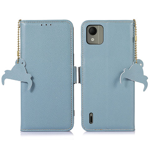 Funda de Cuero Cartera con Soporte Carcasa A10D para Nokia C110 Azul Claro