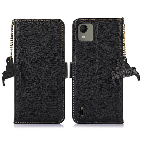 Funda de Cuero Cartera con Soporte Carcasa A10D para Nokia C110 Negro