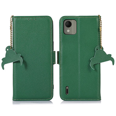 Funda de Cuero Cartera con Soporte Carcasa A10D para Nokia C110 Verde