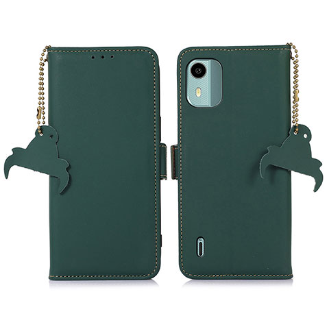 Funda de Cuero Cartera con Soporte Carcasa A10D para Nokia C12 Pro Verde