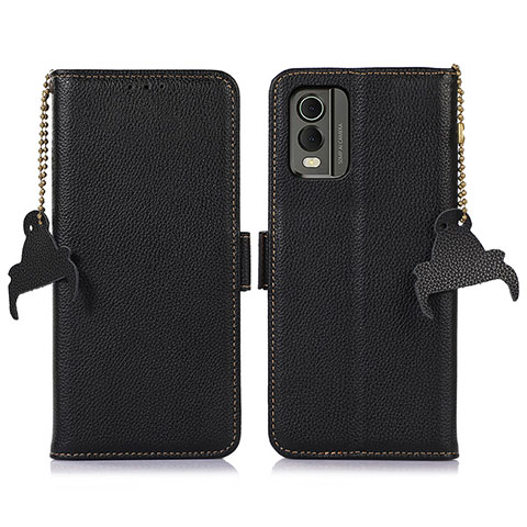 Funda de Cuero Cartera con Soporte Carcasa A10D para Nokia C210 Negro