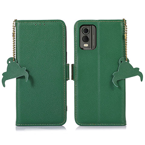 Funda de Cuero Cartera con Soporte Carcasa A10D para Nokia C210 Verde