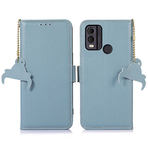 Funda de Cuero Cartera con Soporte Carcasa A10D para Nokia C22 Azul Claro