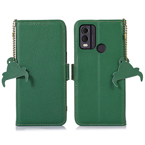 Funda de Cuero Cartera con Soporte Carcasa A10D para Nokia C22 Verde