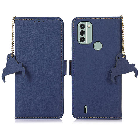 Funda de Cuero Cartera con Soporte Carcasa A10D para Nokia C31 Azul