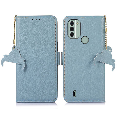 Funda de Cuero Cartera con Soporte Carcasa A10D para Nokia C31 Azul Claro