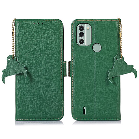 Funda de Cuero Cartera con Soporte Carcasa A10D para Nokia C31 Verde