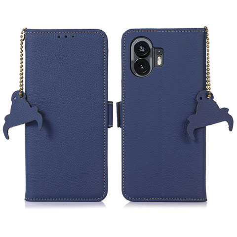 Funda de Cuero Cartera con Soporte Carcasa A10D para Nothing Phone 2 Azul