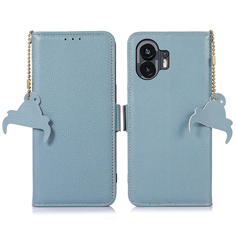 Funda de Cuero Cartera con Soporte Carcasa A10D para Nothing Phone 2 Azul Claro