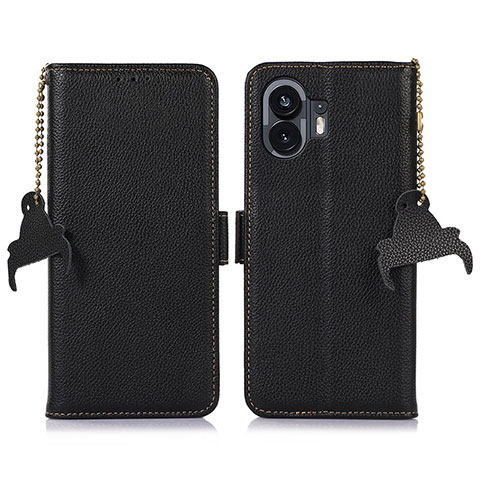 Funda de Cuero Cartera con Soporte Carcasa A10D para Nothing Phone 2 Negro