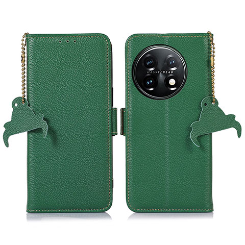 Funda de Cuero Cartera con Soporte Carcasa A10D para OnePlus 11 5G Verde