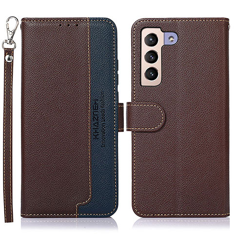 Funda de Cuero Cartera con Soporte Carcasa A10D para Samsung Galaxy S21 Plus 5G Marron