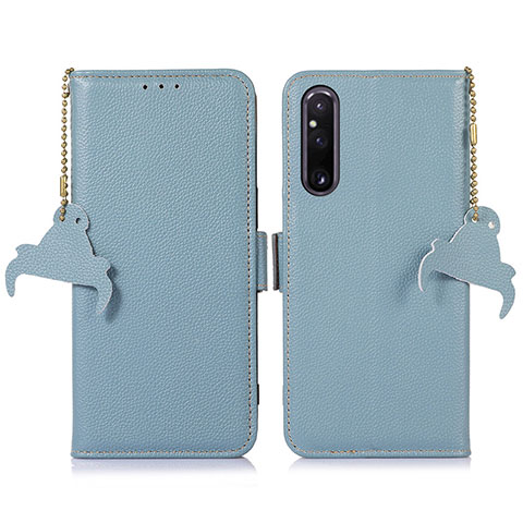 Funda de Cuero Cartera con Soporte Carcasa A10D para Sony Xperia 1 V Azul Claro