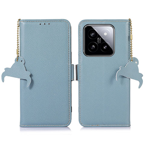 Funda de Cuero Cartera con Soporte Carcasa A10D para Xiaomi Mi 14 Pro 5G Azul Claro