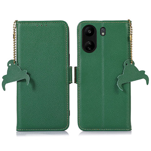 Funda de Cuero Cartera con Soporte Carcasa A10D para Xiaomi Poco C65 Verde