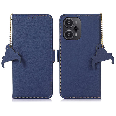 Funda de Cuero Cartera con Soporte Carcasa A10D para Xiaomi Poco F5 5G Azul