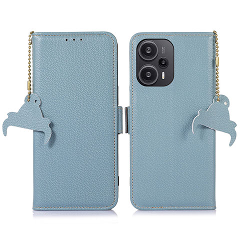 Funda de Cuero Cartera con Soporte Carcasa A10D para Xiaomi Redmi Note 12 Turbo 5G Azul Claro