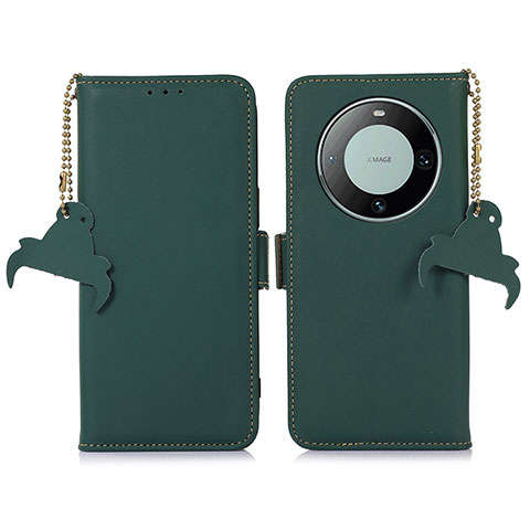 Funda de Cuero Cartera con Soporte Carcasa A11D para Huawei Mate 60 Verde