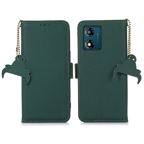 Funda de Cuero Cartera con Soporte Carcasa A11D para Motorola Moto E13 Verde