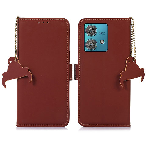 Funda de Cuero Cartera con Soporte Carcasa A11D para Motorola Moto Edge 40 Neo 5G Marron