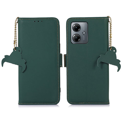 Funda de Cuero Cartera con Soporte Carcasa A11D para Motorola Moto G14 Verde