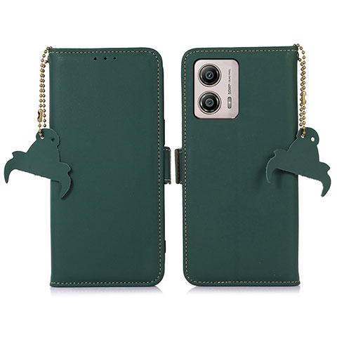 Funda de Cuero Cartera con Soporte Carcasa A11D para Motorola Moto G53 5G Verde